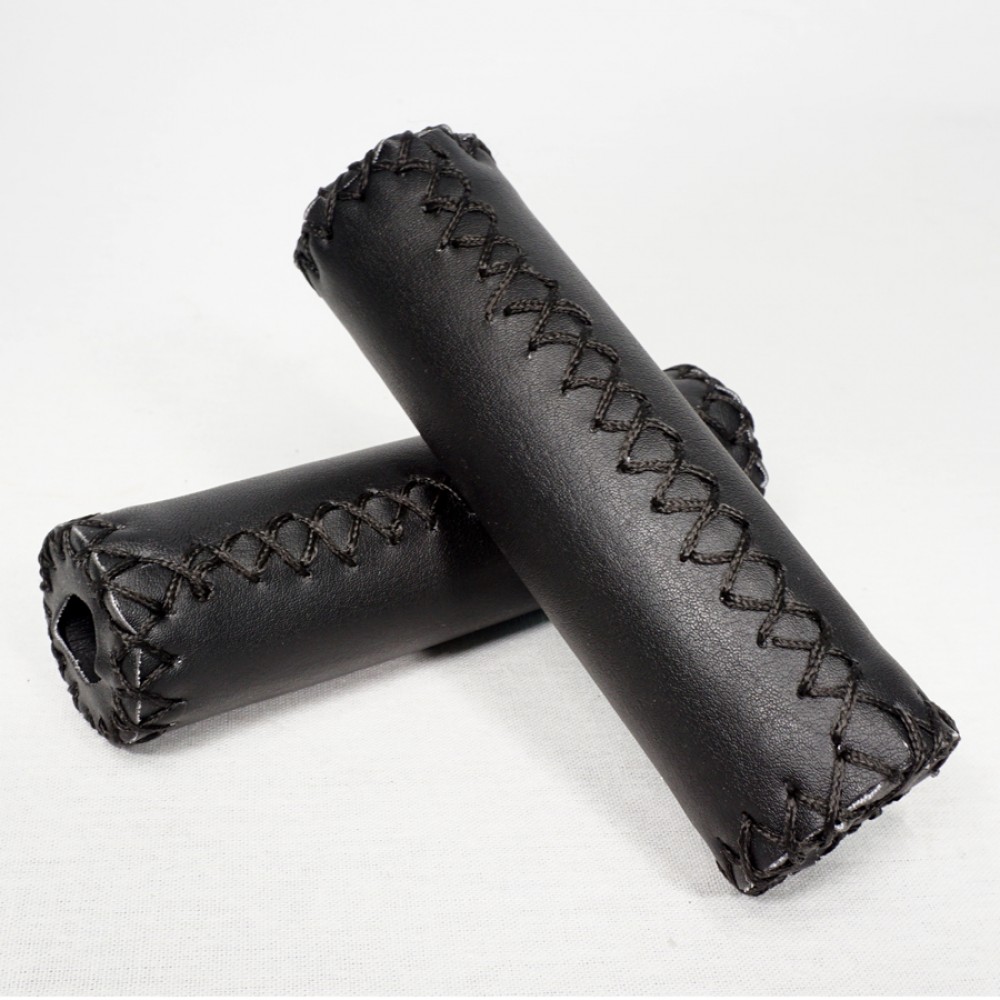 Paire de poignées vélo Cruiser Italian Grip Marron / 1 courte & 1